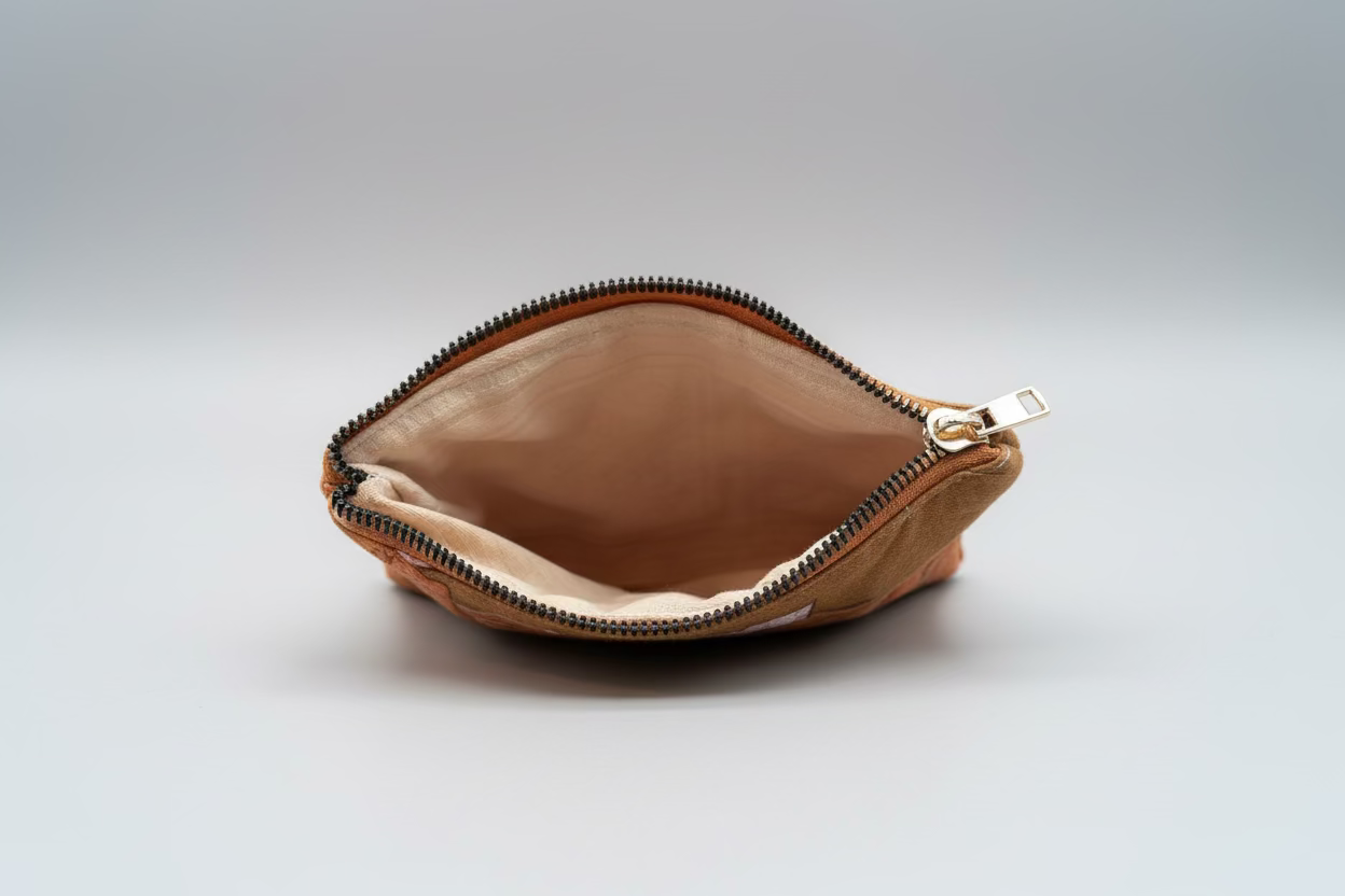 Brown bird medium pouch