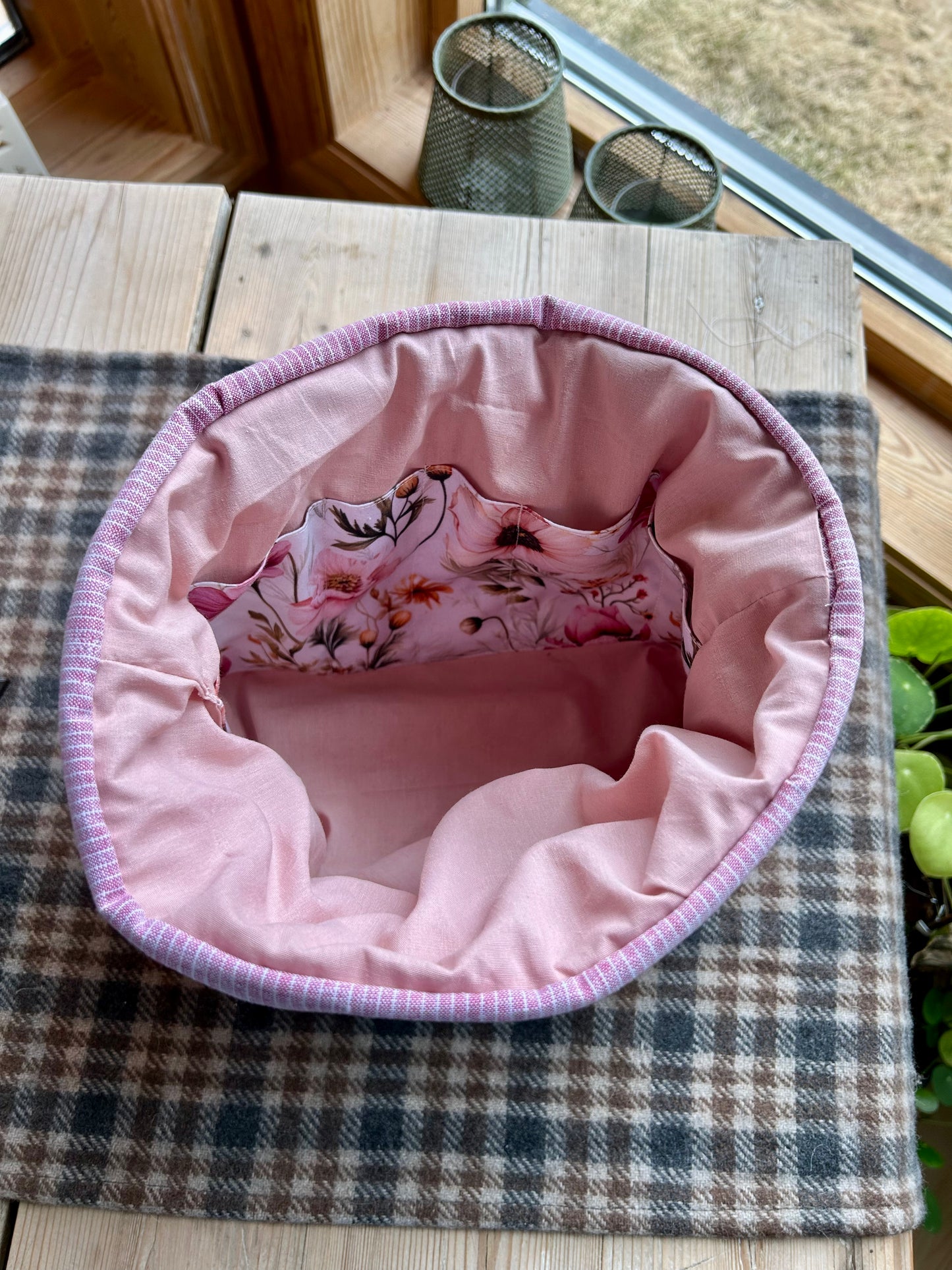 Pink floral project bag