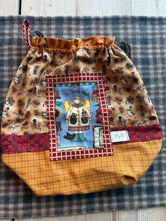 "The garden angel" large drawstring bag