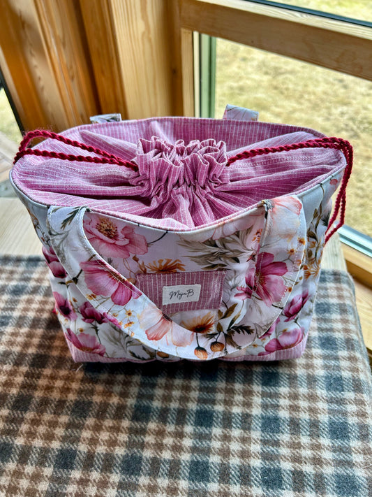 Pink floral project bag