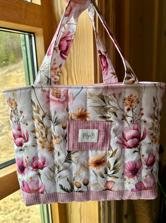 Pink floral project bag