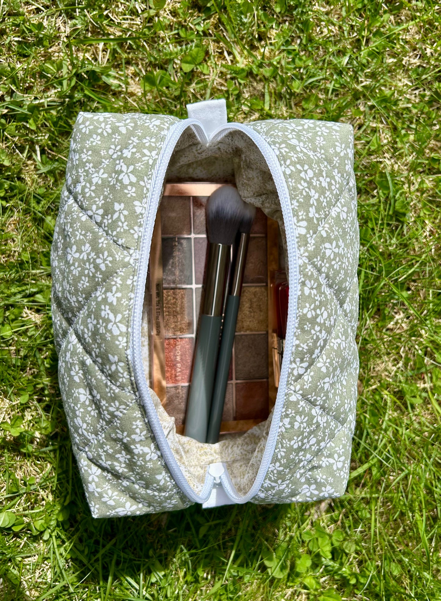 Olive Bloom medium makeup bag