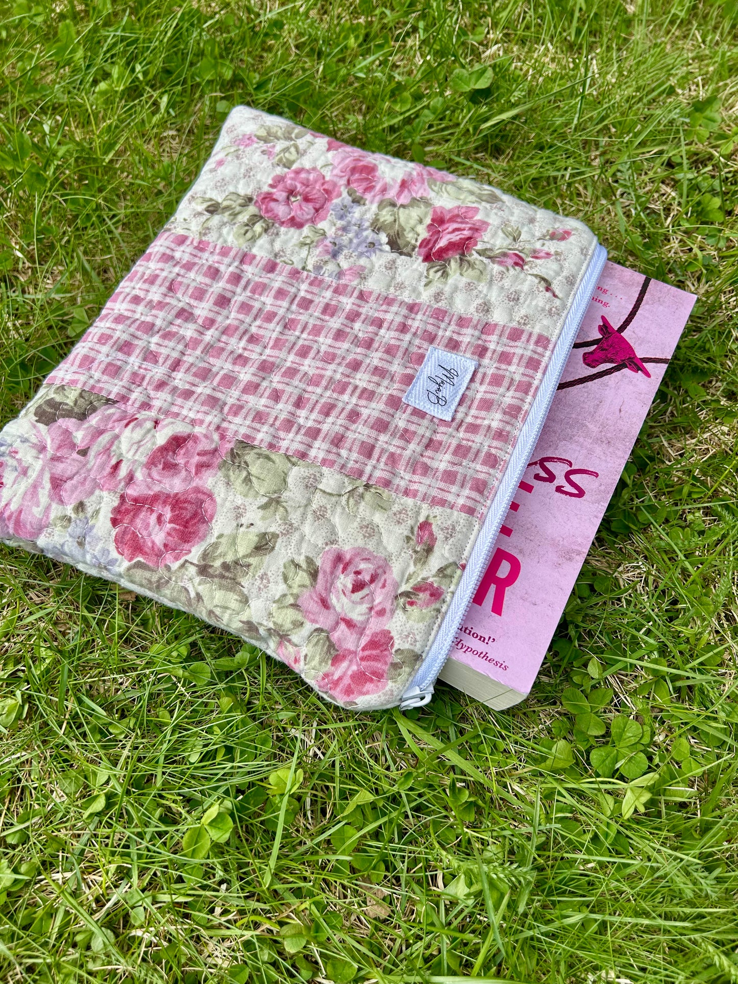 Rose stripe large pouch