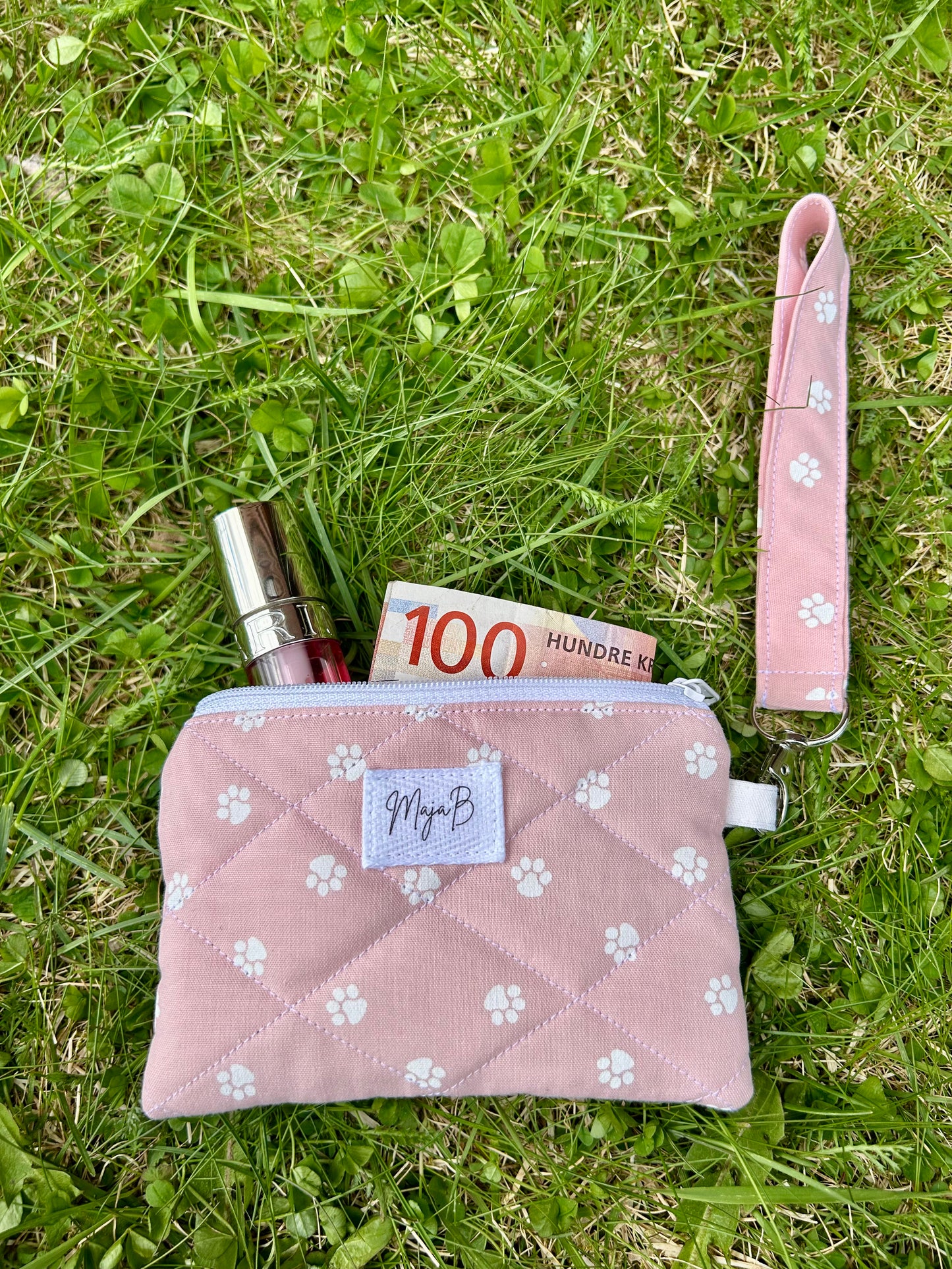 Pink Paws keychain wallet