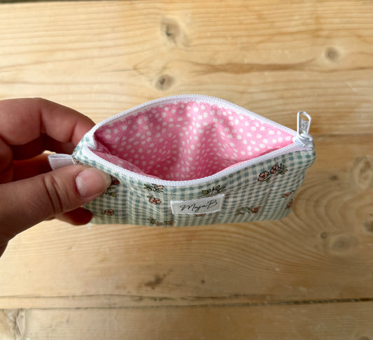 Garden Gingham nøkkelring-pung